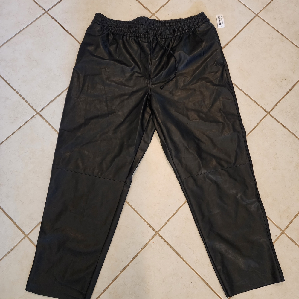 Black Faux Leather Pants From Old Navy